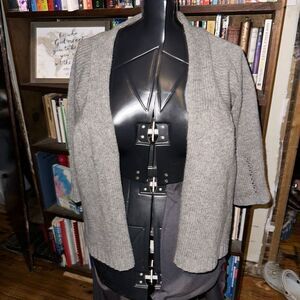 Sundance gray wool blend drape front M cozy cardigan